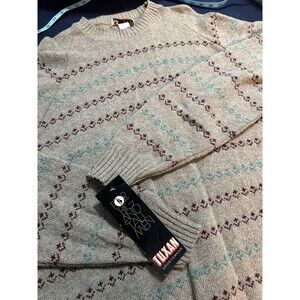 Vintage Tuxan Sweater Men’s XXLL Shetland Wool USA Made Geometric Pullover